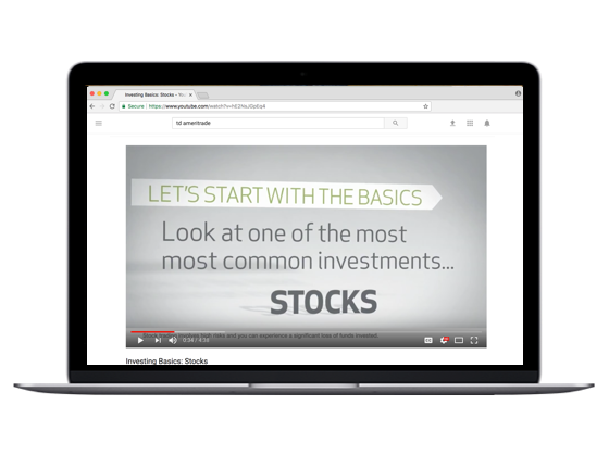 Articles and videos shown on a laptop